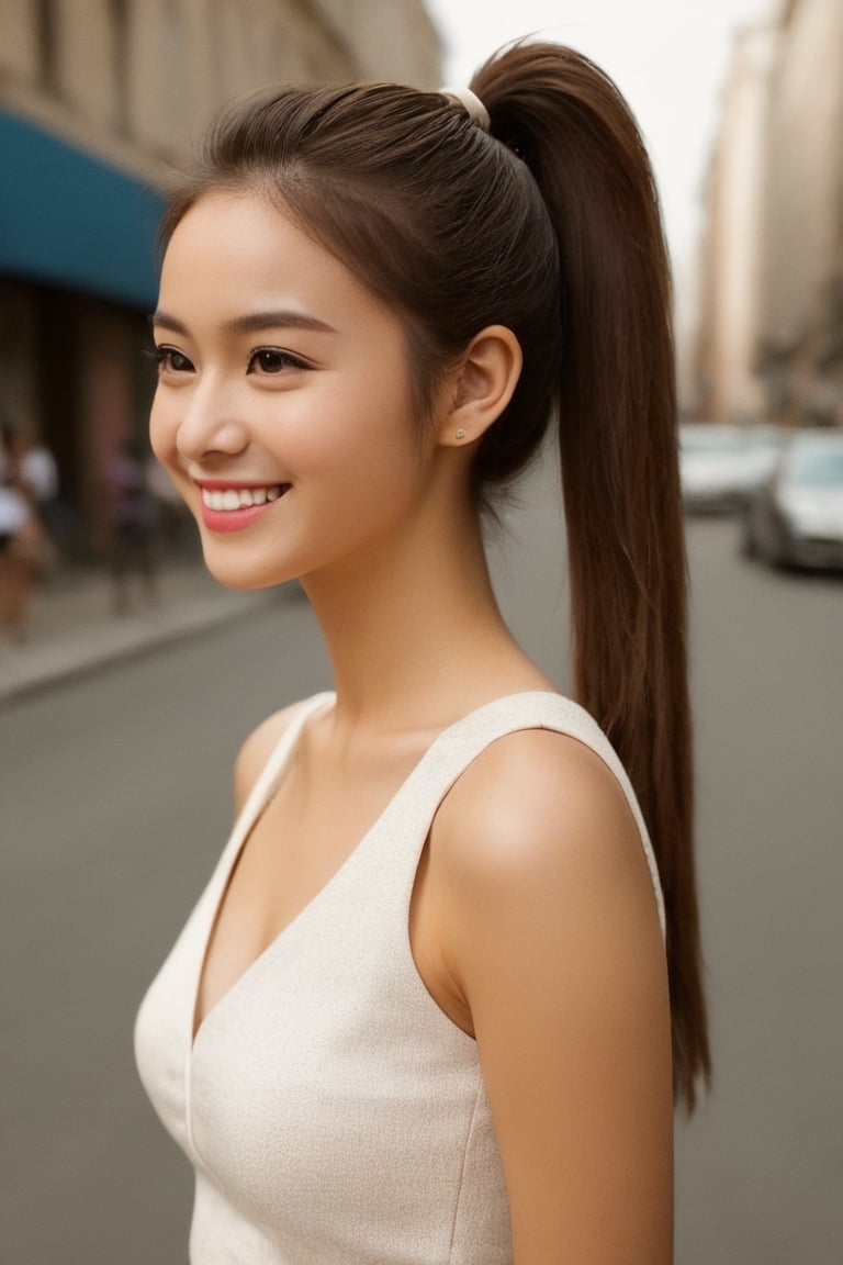 ({glamour|beauty|candid}:1.3) photo of a beautiful {smiling|(serious:1.3)|(sad, teary:1.2)} cutegirlmix her 20s, {ponytail|long|bobcut} hairstyle, similing, wearing {casual clothes|elegant dress|school uniform|micro bikini}, (blush:0.5), (goosebumps:0.5), textured skin, realistic dull skin noise, visible skin detail, skin fuzz, dry skin, (skinny:1.2), masterpiece, remarkable color, ultra realistic, dfdd, (posing for a picture on a city street:1.2), (upper body framing from waist:1.6), soft bounced lighting, ray tracing, subsurface scattering, {from side|from above|from behind, looking at viewer}, golden ratio, Cinematic Shot, 50mm portrait lens, Movie Still