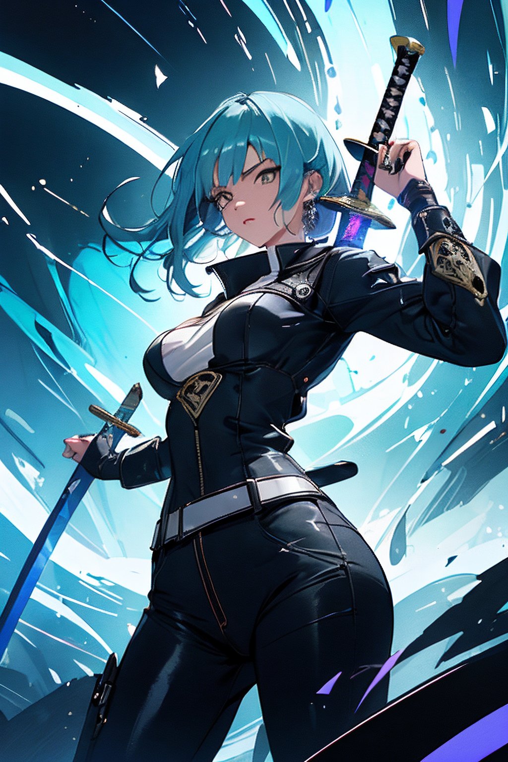 ((brandish huge_Sword)):1.4,(Cyber Punk),(solo girl),neon lighting, (vibrant glow):1.2, dynamic colors, striking contrast, futuristic vibe, electric energy, reflective surfaces,dynamic angle,professional lighting,speed lines,motion blur,yin yang background,super fine illustration,perfect anatomy,(masterpiece,ultra quality,ultla highres,32k,intricate detailed),