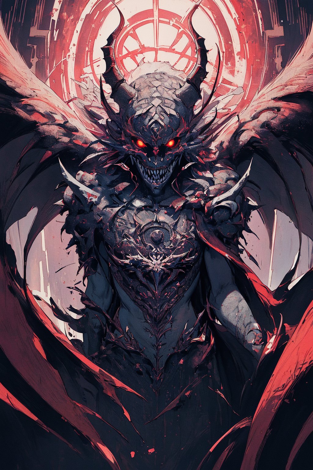 Diablo.king demon,hell gate,bigbang,
super fine illustration,perfect anatomy,(masterpiece,ultra quality,ultla highres,32k,intricate detailed),{{{masterpiece}}}, {{{best quality}}}, {{ultra-detailed}}, {illustration}, {{an extremely delicate and beautiful}},