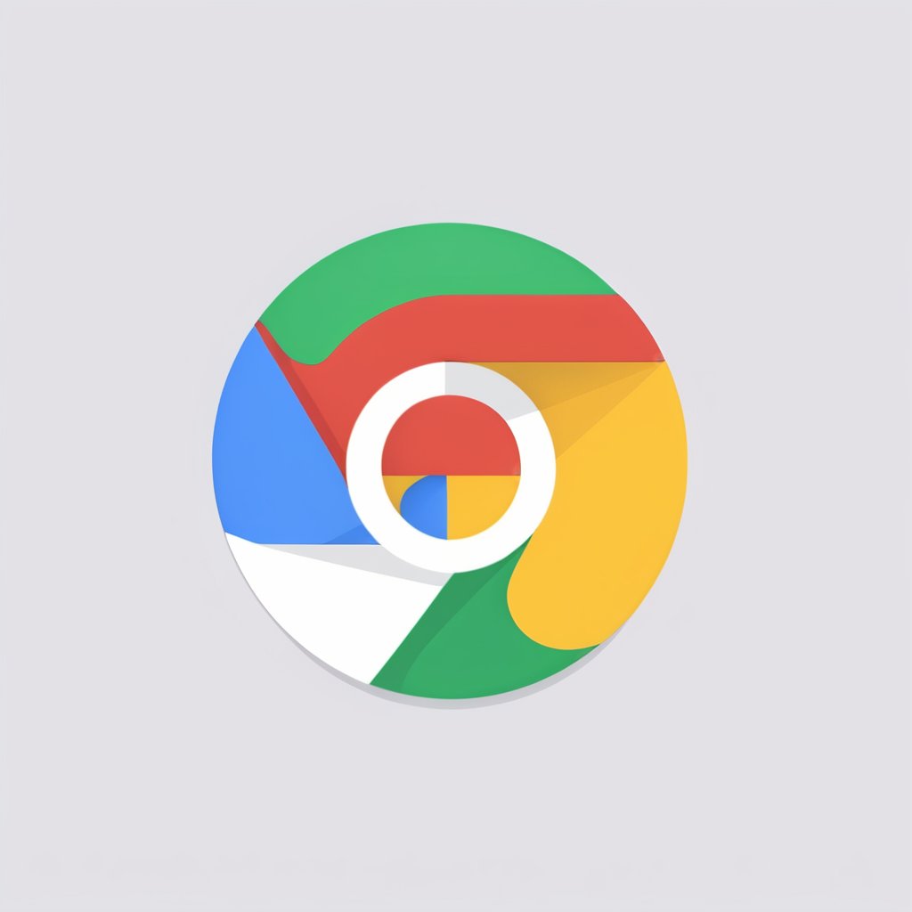 a (Google Chrome icon) [human: google chrome: 0.5], on write background, concept, ui design, icon, bold stroke