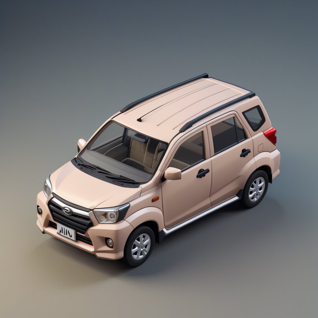 cute 3D isometric model of a daihatsu xenia | blender render engine niji 5 style expressive,3d isometric,3d style