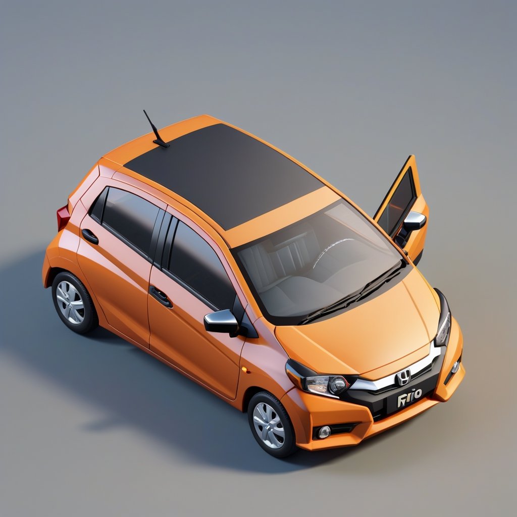 cute 3D isometric model of a Honda brio | blender render engine niji 5 style expressive,3d isometric,3d style