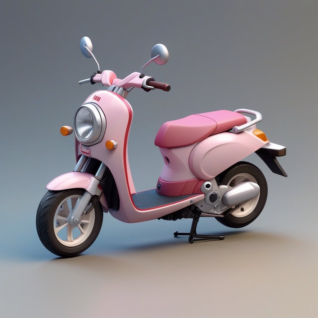 cute 3D isometric model of a honda scoopy | blender render engine niji 5 style expressive,3d isometric,3d style,