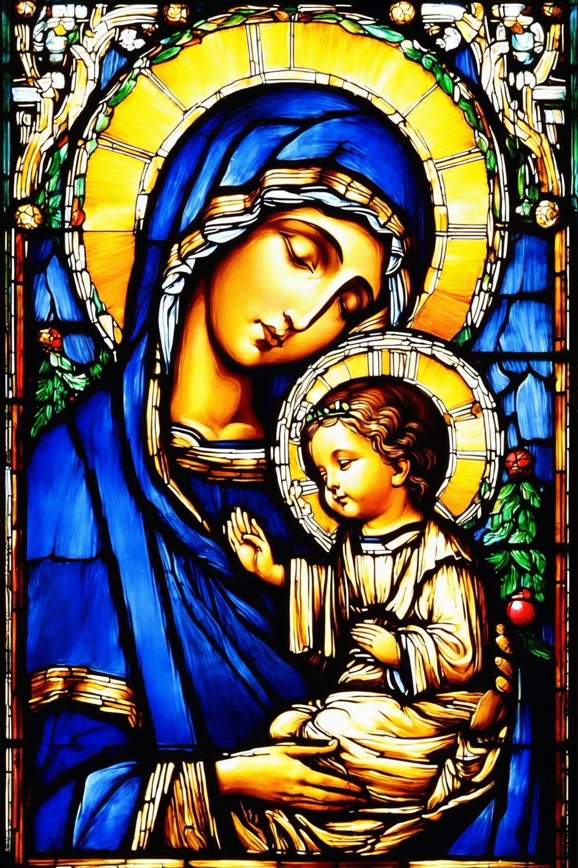 Silent night! ,Holy night!,
All is calm, all is bright
Round yon virgin mother and child!,
Holy infant, so tender and mild,
Sleep in heavenly peace!,
Sleep in heavenly peace!,