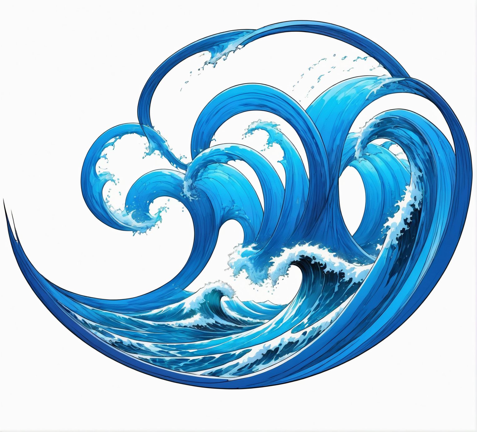 photorealistic illustration of waves,highly detailed waves, score_9, score_8_up, score_7_up, score_6_up, score_5_up, score_4_up,comic book