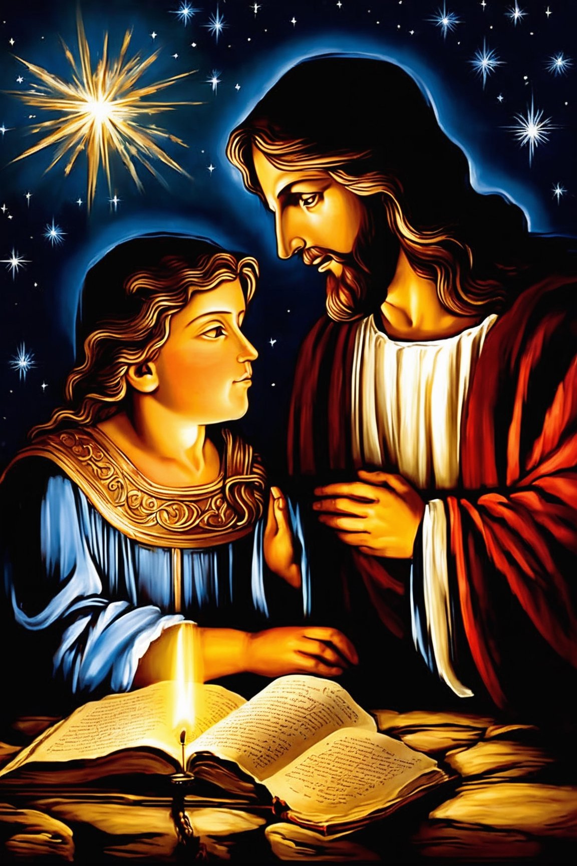 Silent night! Holy night!
Son of God, love's pure light
Radiant beams from thy holy face
With the dawn of redeeming grace,
Jesus, Lord, at thy birth!
Jesus, Lord, at thy birth!