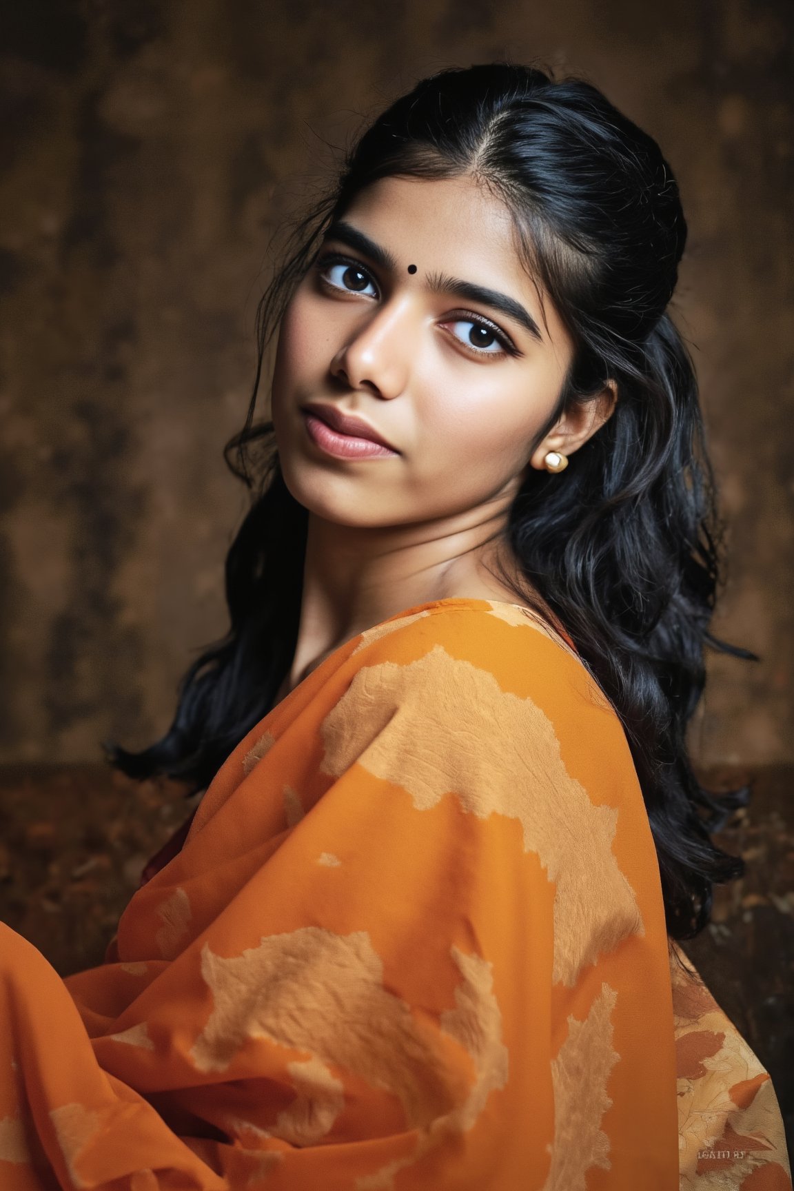 indian woman, a beautiful girl, brown eyes, gorgeous actress, Indian,  portrait photo, cinematic lighting,Sahana15 