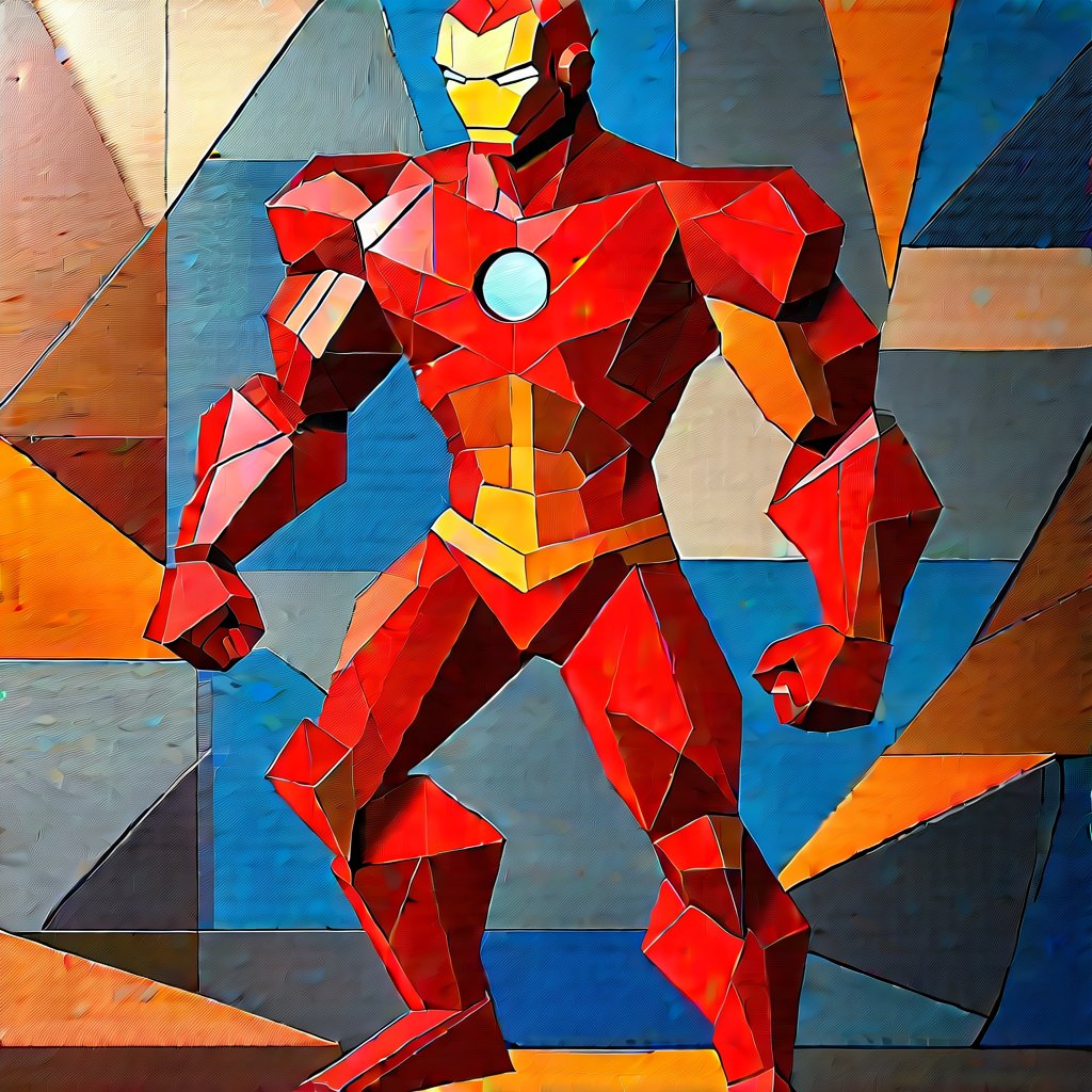 Cubism style, a ironman, full body