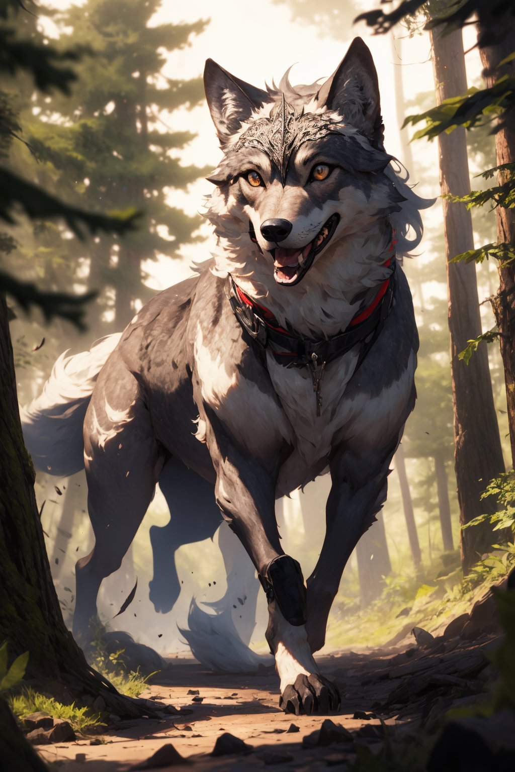 bIG Slender GRAY WOLF WITH A SLENDER FRAMe, majestic, shrewd smile, full body shot, attacking, forest, (six eyes:1.2), Wolf Girl,

realistic:2, 8k, intricate, elegant, highly detailed, majestic, digital photography, (masterpiece, sidelighting), hdr, lolstyle,WolfGirlOC