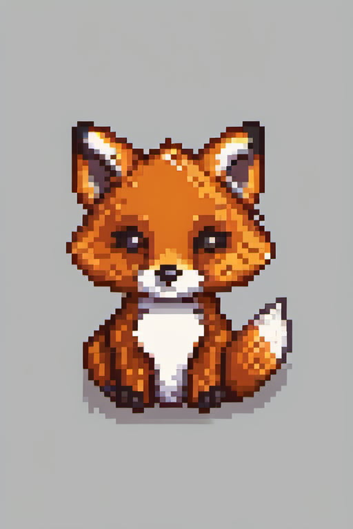 Cute fox pixel art 