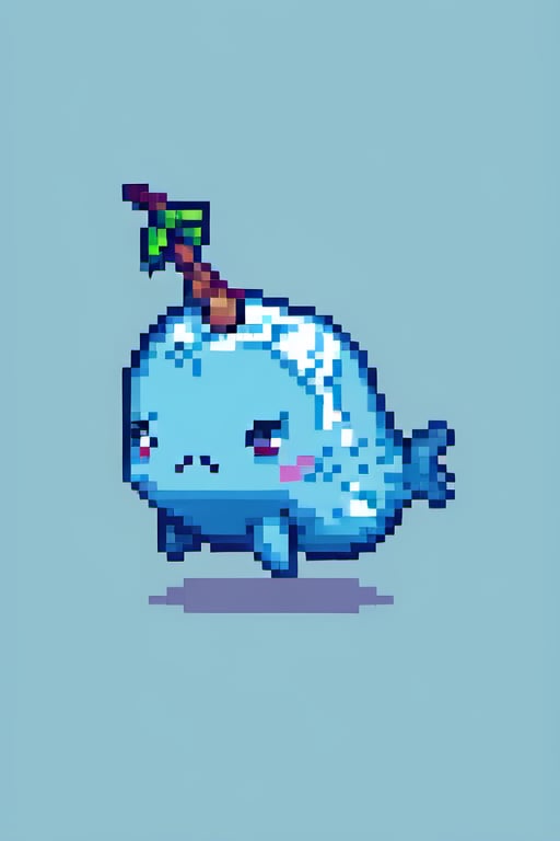 Cute narwhal  pixel art 