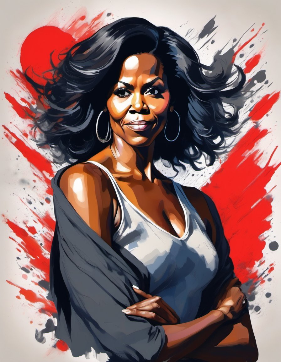 bold black lines, full-length, full face 20yo beautiful michelle obama, strong jawline face, scandalous pose, by Quentin Blake
,Mega Milkers