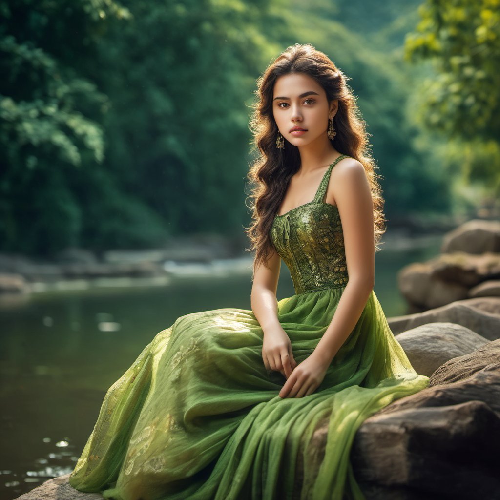  A beautiful 18 year old  teen girl  having thin lips, long curly hair, beautiful eye ,  attractive figure, attractive body ,   sitting over stone  of  a  green vally river ,  wearing old era dress, ancient environment , sharp image,  unsplash, stylized digital art, smooth, ultra high definition, 8k, unreal engine 5, ultra sharp focus, intricate artwork masterpiece, ominous, epic, (((real skin texture :1.3))) (((skin pores:1.3))) trending on artstation, by artgerm, h. r. giger and Beksiński, highly detailed, vibrant,photo r3al
Negative Prompt,bul4n,Detailedface