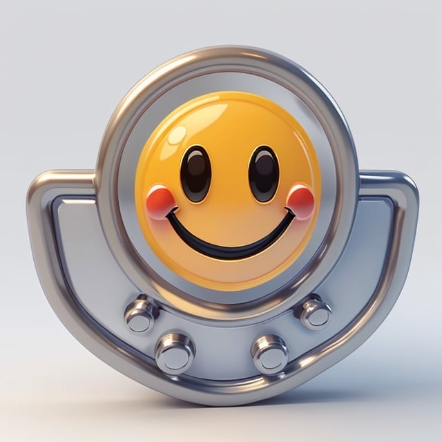 3D icon smiley face element ,3D icon, ,vector illustration