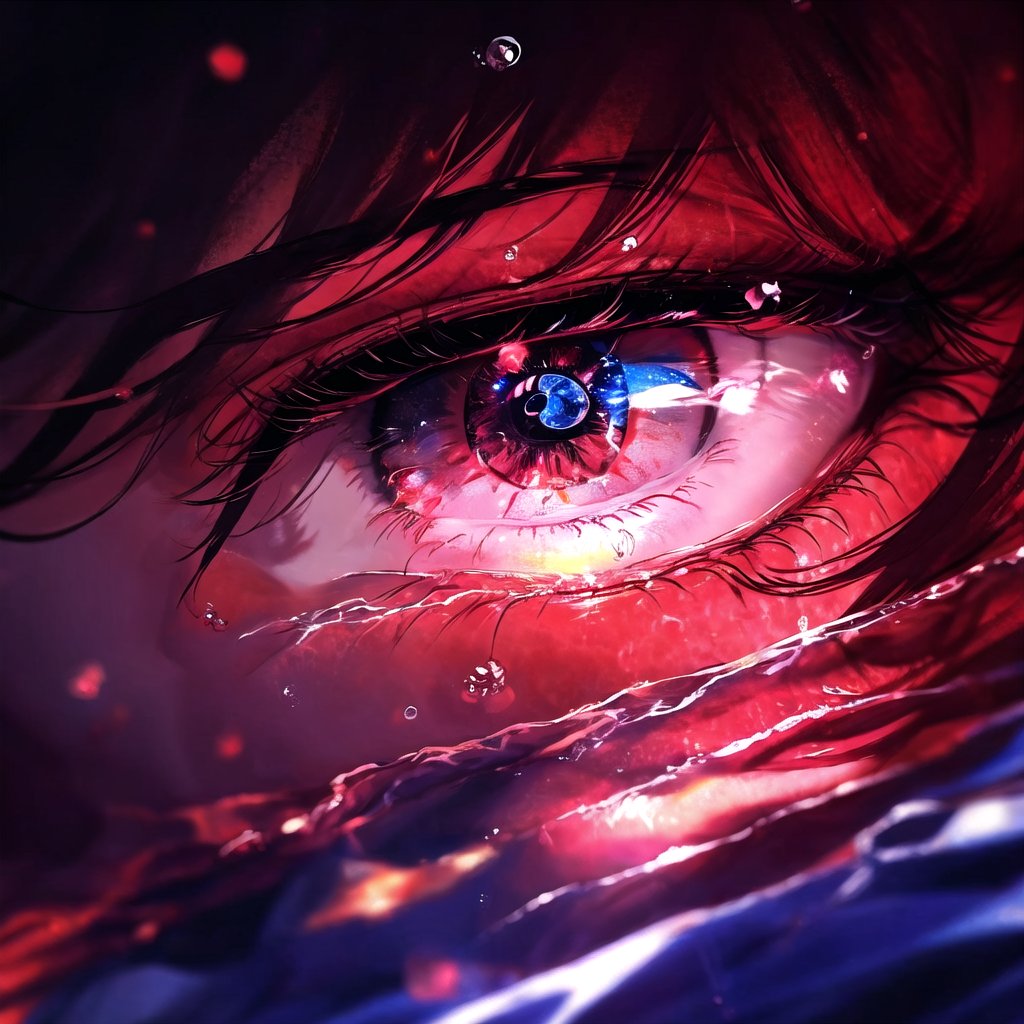 Red anime eye, one_pupil::3, one_iris::3