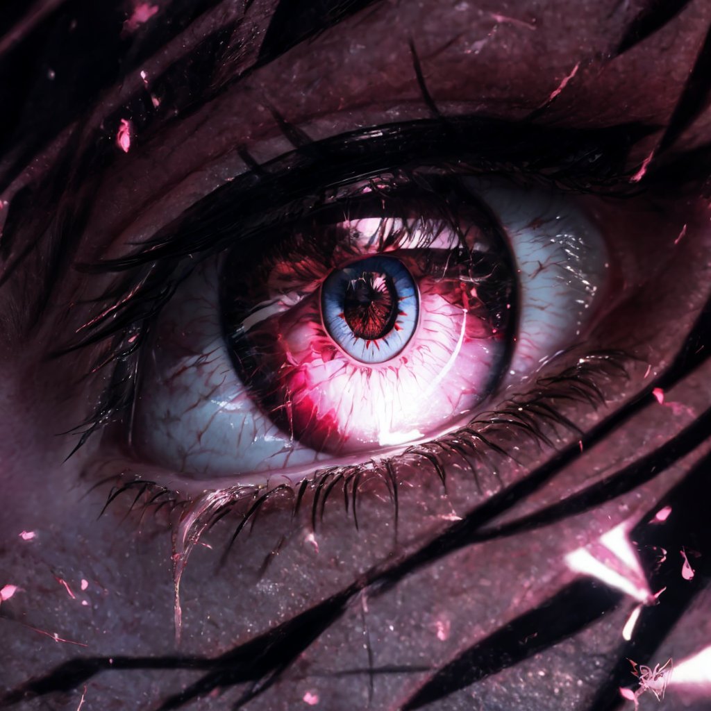 Pink anime eye