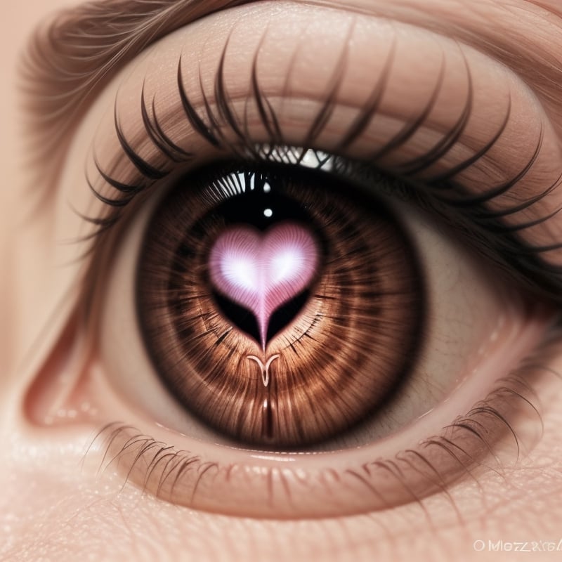 realism, un corazon dibujado en el interior del ojo, eyesmix