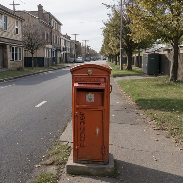 Post box on an abandoned street