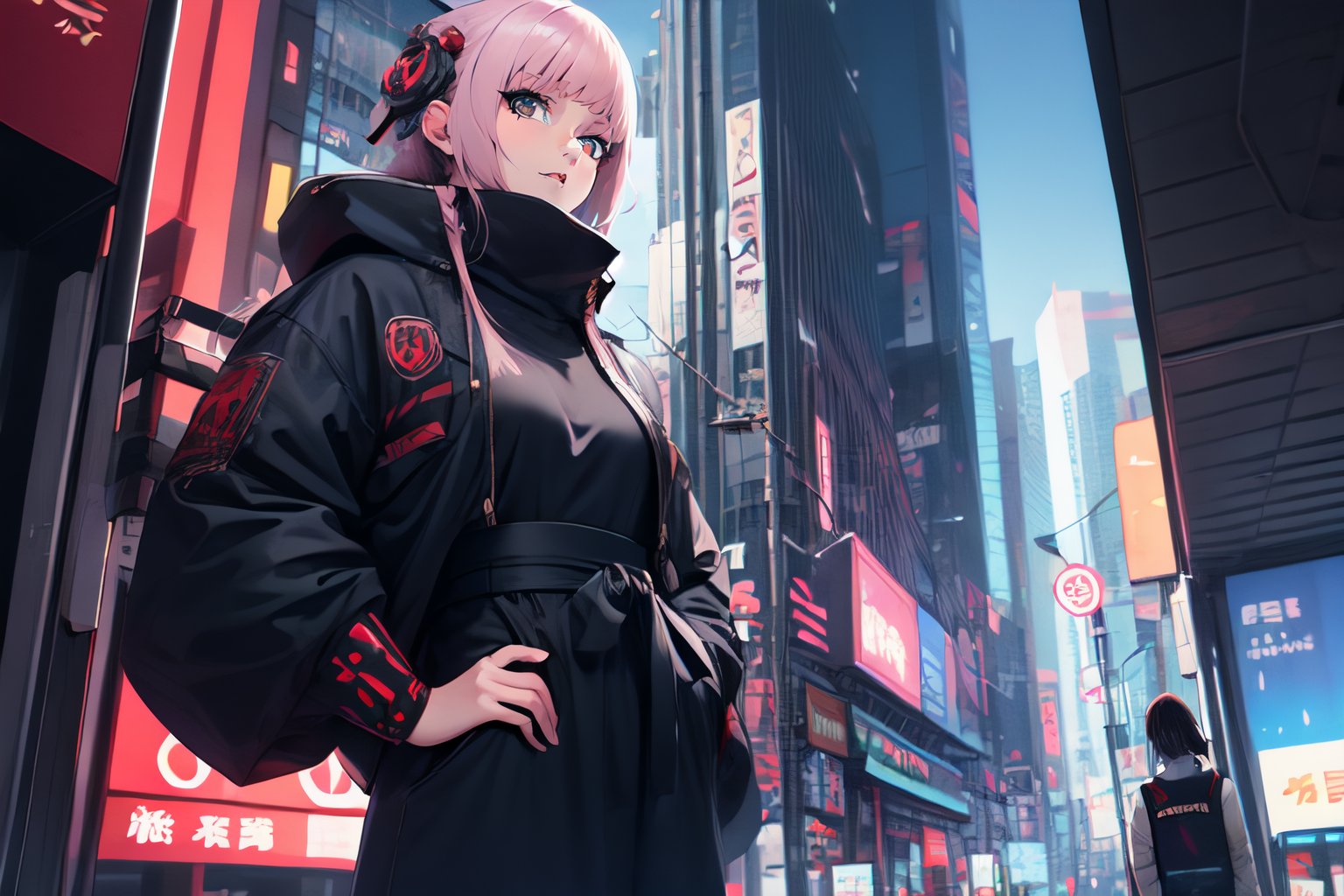 anime girl samurai, cyberpunk