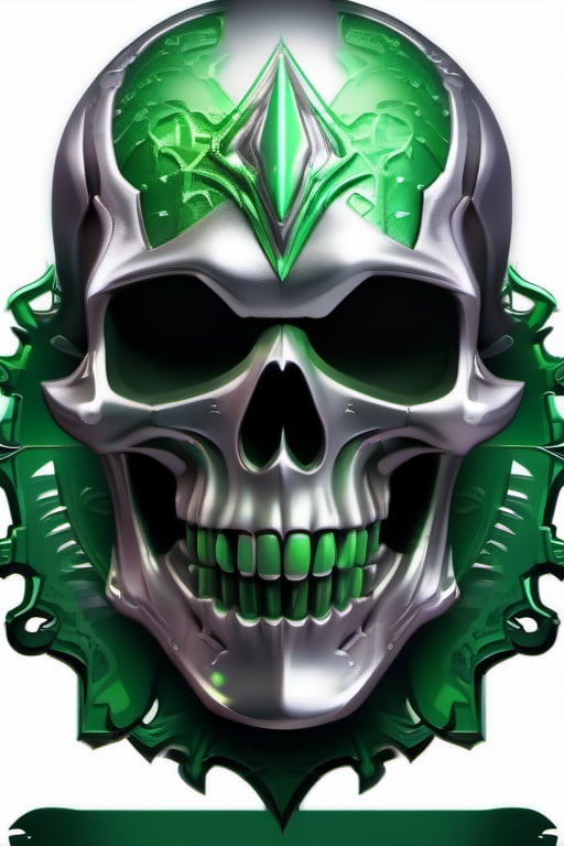 silver and green skull logo to create a well detailed style necromancer