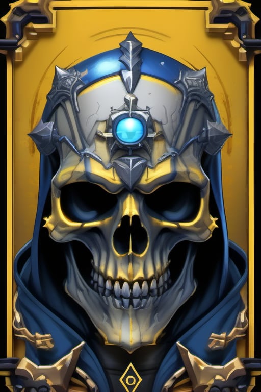 yellow and blue skull logo to create a well detailed style necromancer