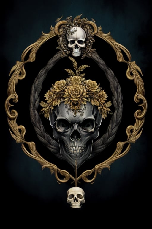 black and gold skull logo to create a well detailed style necromancer