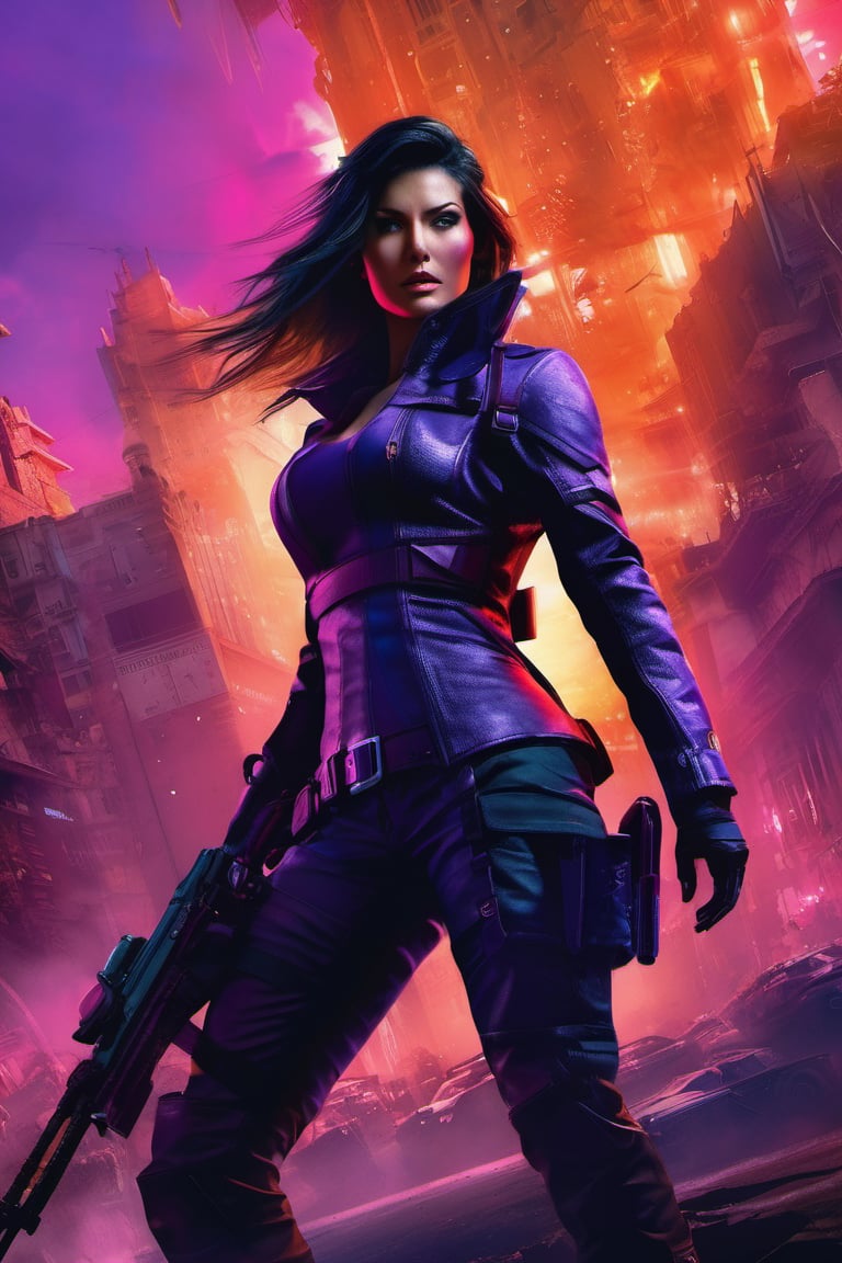 there is a special violet edition poster of a "A seductive assassin with a knack for eliminating high-value targets""Shadow Siren --q 99" centred looking at viewer, game poster, official poster artwork, game promotional poster, official poster, full poster, military art, promotional poster art, beautiful cinematic poster, official print, videogames poster, craig mullins greg rutkowski, ( apocalyptic ) 8 k, craig mullins style, cinematic poster, apocalyptic 8k, apocalyptic 8k, 