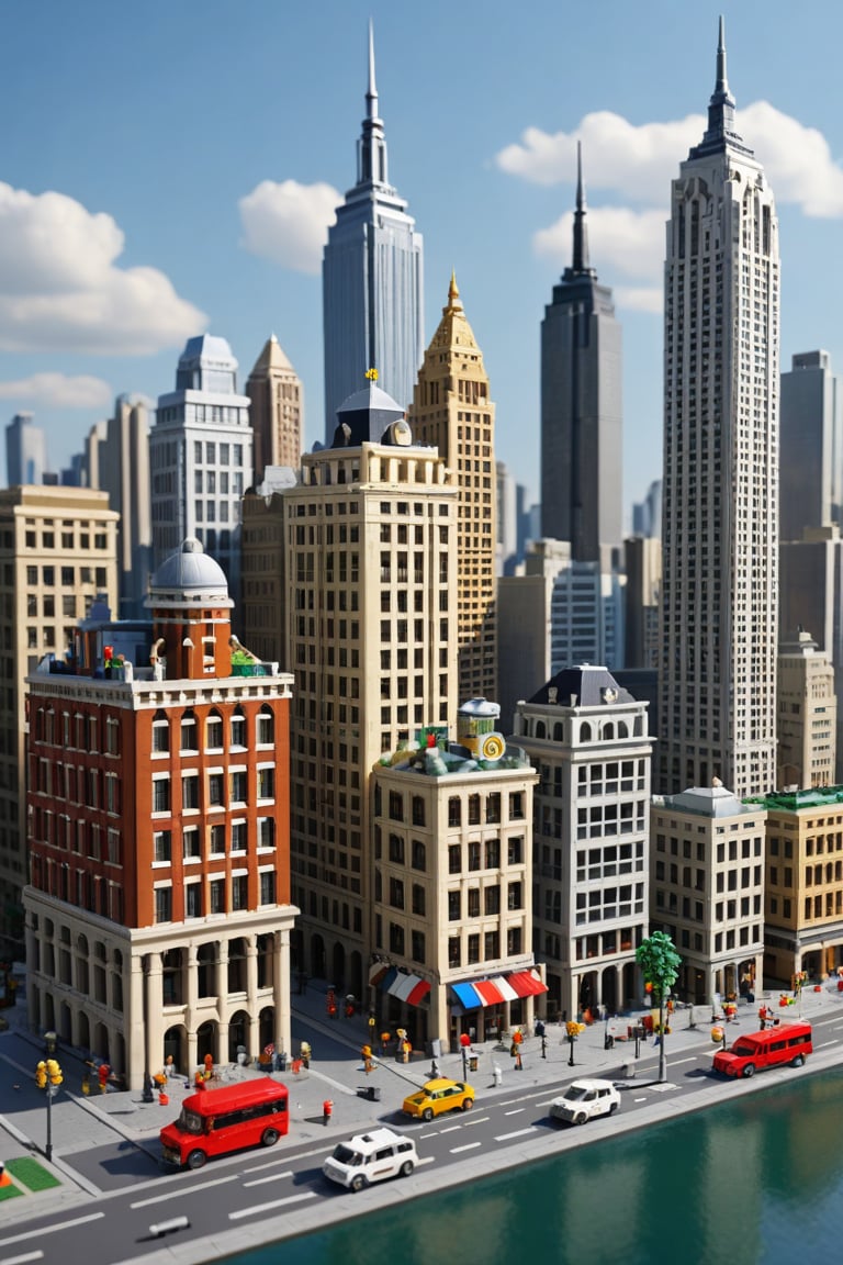 A metropolitan city built in lego,photorealistic:1.3, best quality, masterpiece,