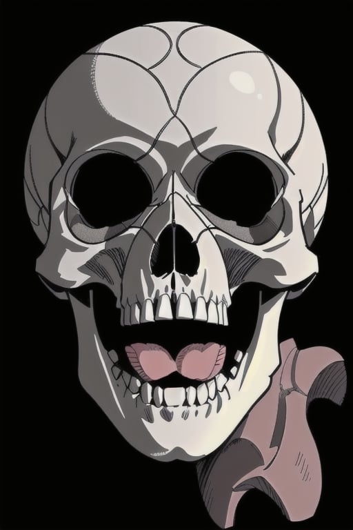 Skull, screaming, black background, berserk, Kentaro Miura, professional art, trending on artstation
