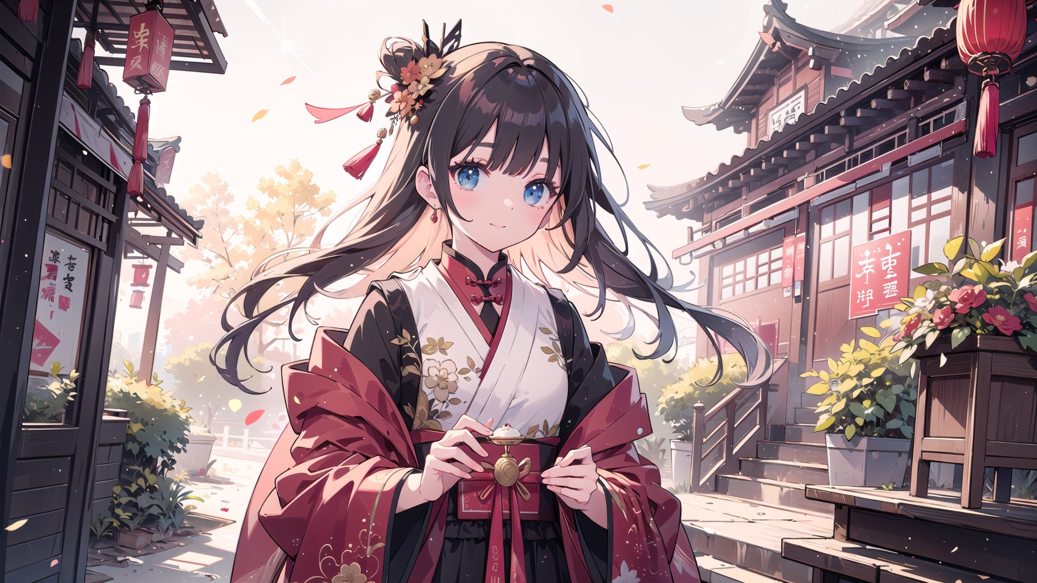 best quality,  masterpiece, (look away:1.6),(dutch angle1.2), (panoramic:1.3),  beautiful and aesthetic,  vibrant color,  Exquisite details and textures,  Warm tone,  ultra realistic illustration,  (A girl wearing warm clothes stands in front of a traditional Sanheyuan in the countryside. She is setting off firecrackers to celebrate the Chinese New Year.:1.3),  16K,  (HDR:1.4),  f(ull-body shot:1.2),  high contrast,  bokeh:1.2,  lens flare,  anime style,  ultra hd,  realistic,  vivid colors,  highly detailed,  UHD drawing,  perfect composition,  beautiful detailed,  intricate insanely detailed,  octane render trending on artstation,  8k artistic photography,  photorealistic concept art,  soft natural volumetric cinematic perfect light,NYModernBedroom,Happy New Year 