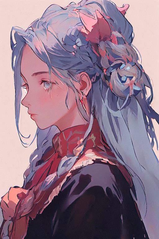 braid, 1girl, twin_braids, earrings, jewelry, animal, on_head, blue_hair, pig, multiple_braids, long_hair 