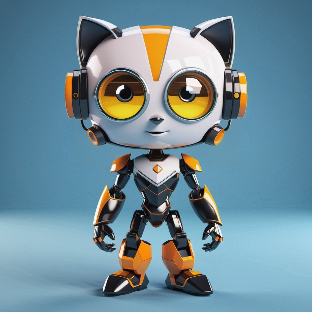 Craft a mascot for tensor.art that represents the platform's cutting-edge technology. This character should have a futuristic look and a creative flair that sets it apart.