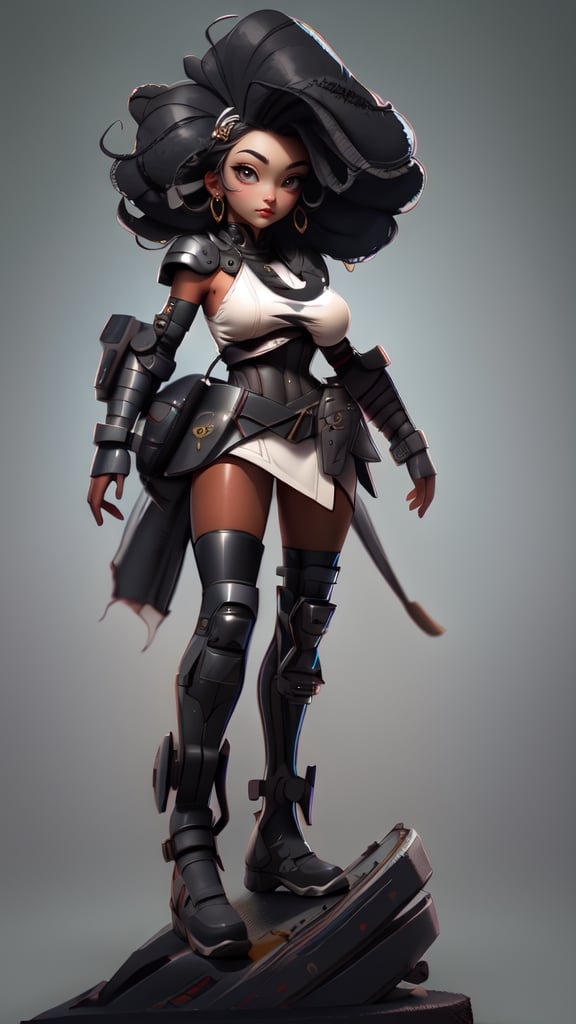 sexy, masterpiece, best quality, ultra-detailed, full body: 1.2, ((sexy black girl, very big breasts, black skin, slim body)), crop sci-fi armor open in front (no clothes), full body dynamic action pose, slim body, clear smile, full body, multicolored, curly, frizzy, modern hair, modern accessories, pastel tone background, colorful and simple, 
two legs, post-apocalyptic fashion,post-apocalyptic_play_zone,BDNC,Nature