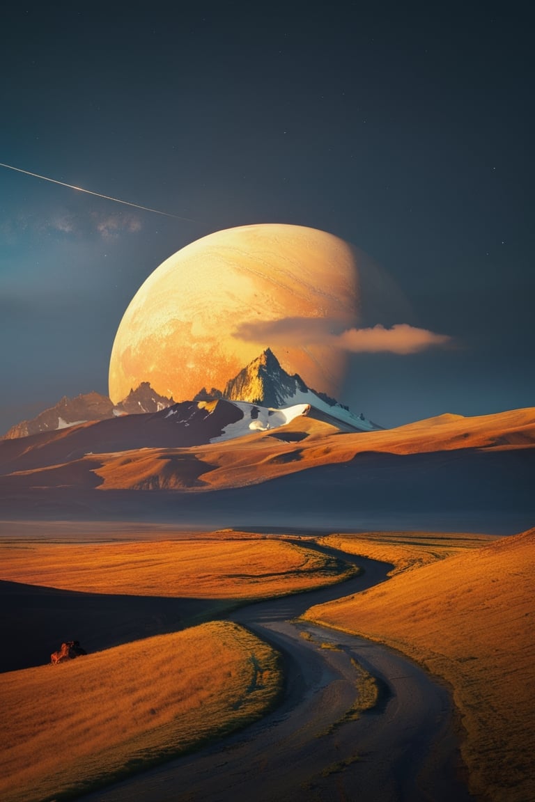 Lonely planet, style of Michal Karcz