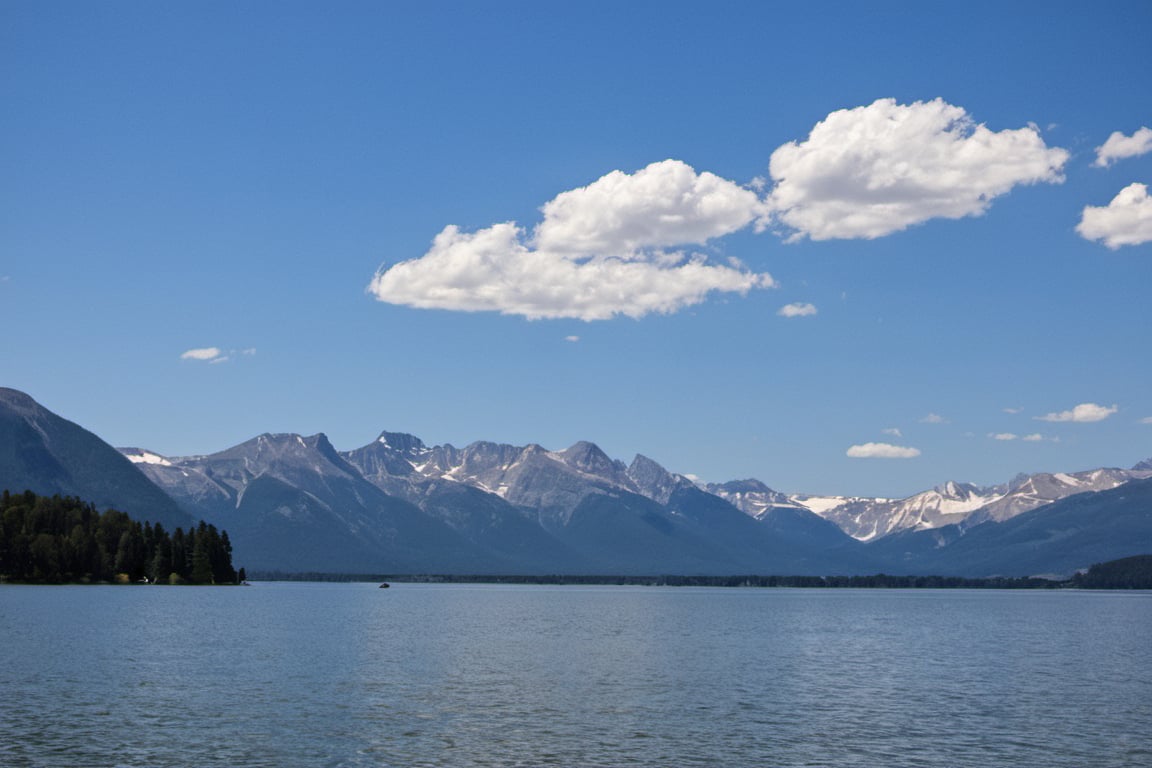 Lake, mountains, landscape.