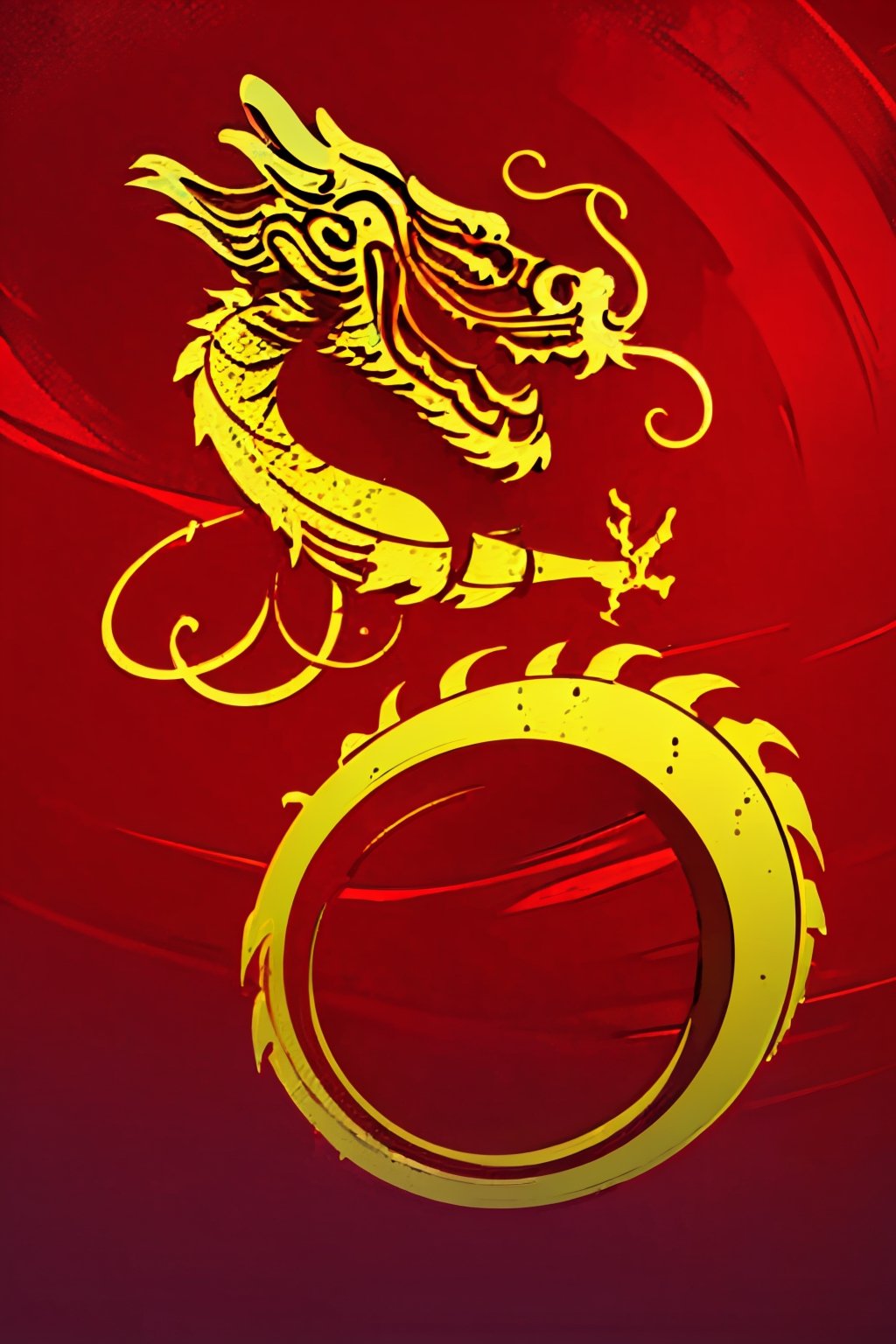 UHD resolution,absudres,masterpiece,art,golden dragon,red background,solo,majestic,Red dragon 