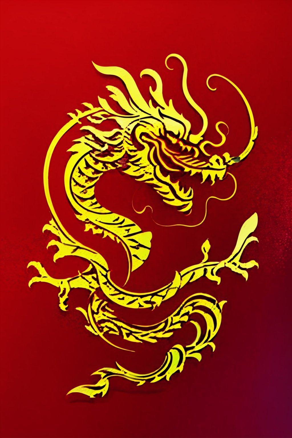 UHD resolution,absudres,masterpiece,art,golden dragon,red background,solo,majestic,Red dragon 