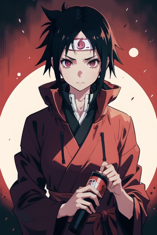 A females uchiha with sharingan eyes