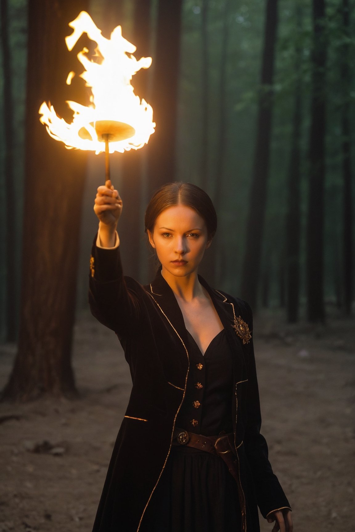 1 Girl, Raging Fire, Fire Magic, Fire Control, Magicism, Shocking Images, Fantasy, Magician
