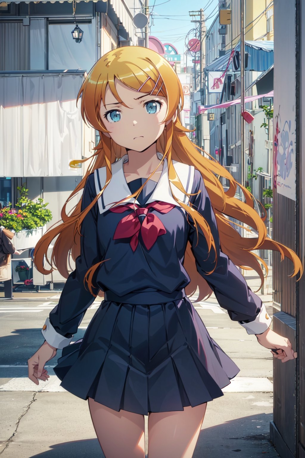 (extremely detailed CG unity 8k wallpaper), (masterpiece), (best quality), (ultra-detailed), (best illustration), (best shadow), (absurdres), 1girl, solo,  kirino kousaka,   (school uniform:1.1),(sailor suit),(serahuku:1.3), looking at viewer, 