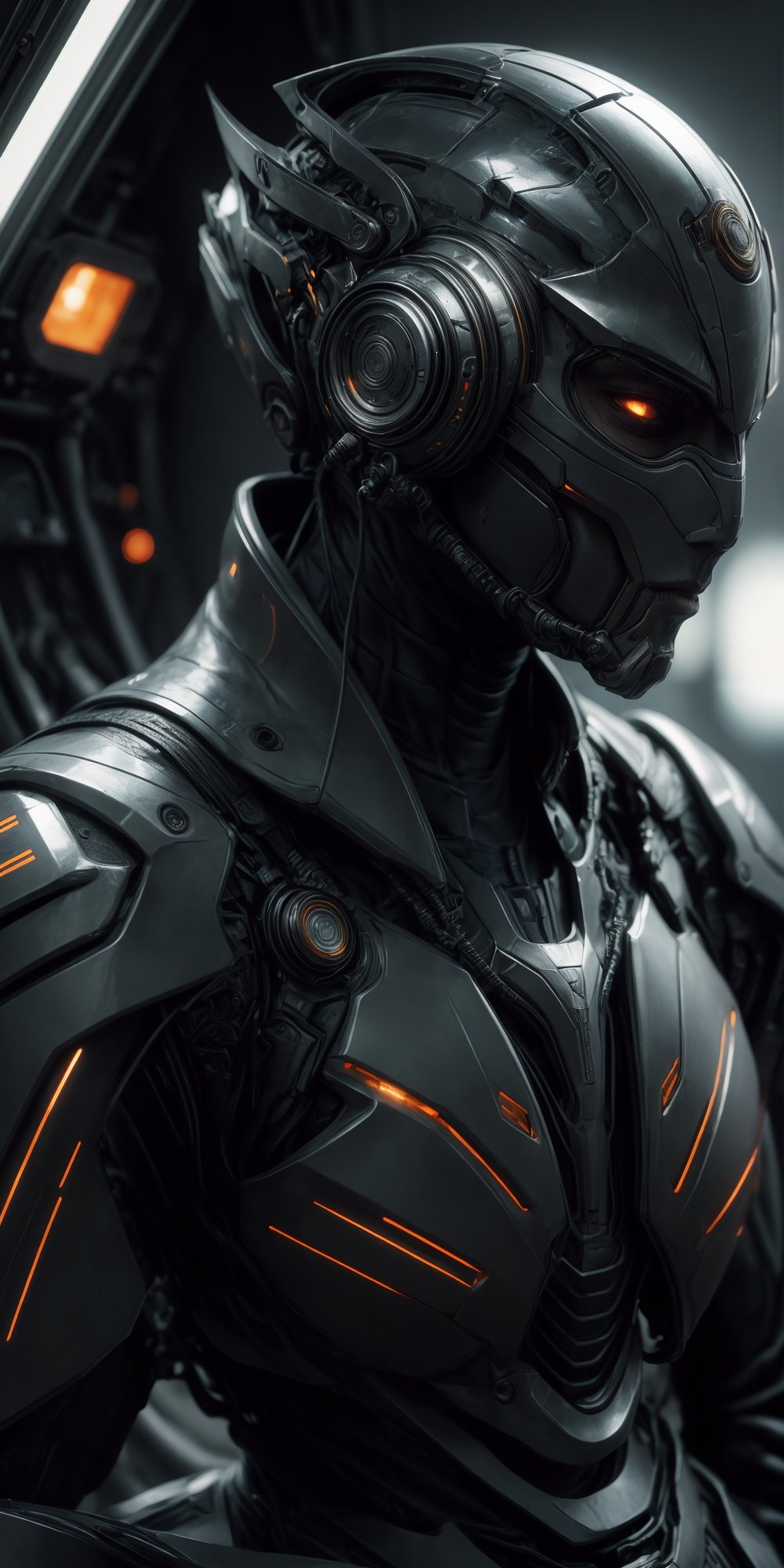 8K, Ultra-HD, Natural Lighting, Moody Lighting,
hyperrealistic and intricate detail portrait of pilot with futuristic full face covered helmet,sitting in futuristic cockpit,sci fi armor,looking at camera,cyberpunk, bioluminescent,centered,cinematic,sharp focus,depth of field, cinematic lighting