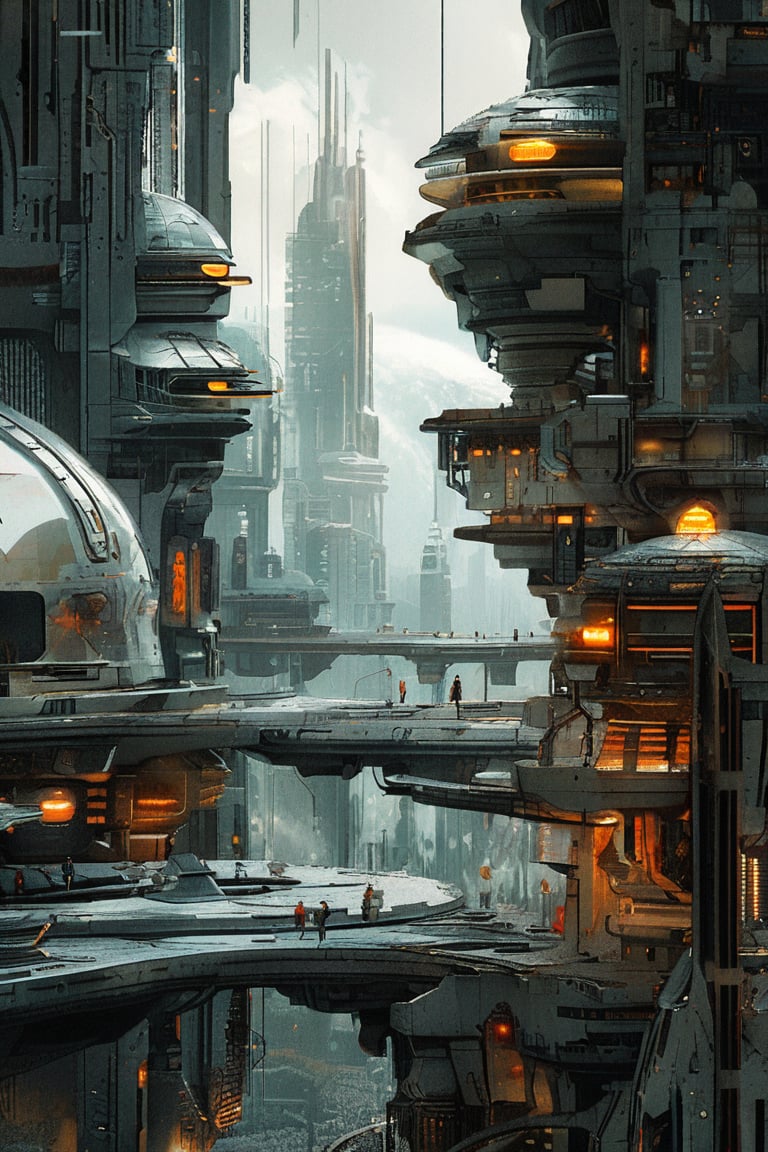 scifi, a techno-pessimist fantasy metropolis outside of time, masterpiece