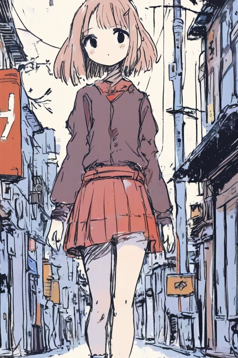 1girl, anime, street