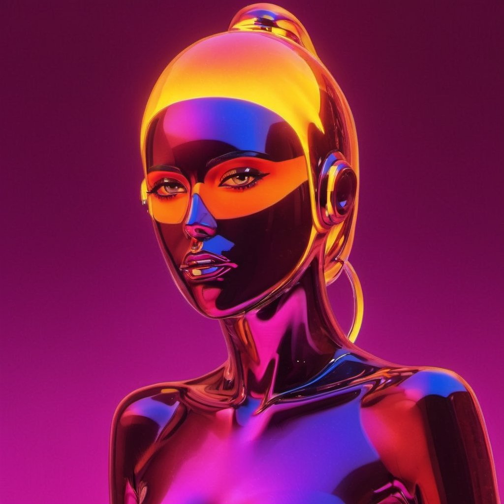 portrait of a mysterious girl saint, cinema 4d, gowing eyes, bored, punk fashion, boiling colors, dripping slime liquid lava, undersater, burning, cosmic, gamer, minimalist illustration, retro futuristic, inspired by Jamie Hewlett, glowing, black background,aw0k meltdown style