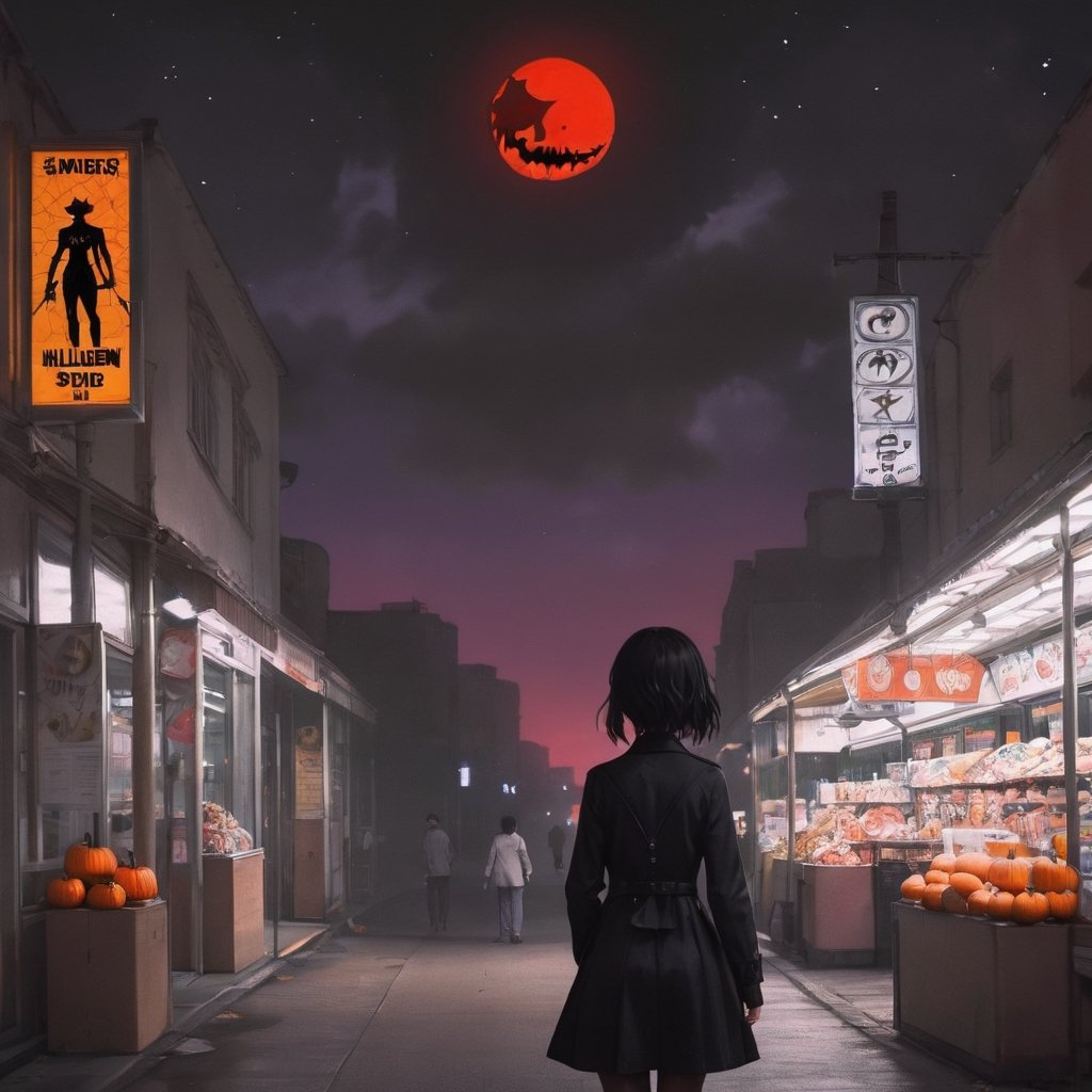 she is the 3D Halloween Candy girl meets project gothwave in synthetic fashion, silhouette, grungy, dark, dangerous, dynamic composition and dramatic lighting, black, neon red, haze, aw0k euphoric style,drwbk coloring book drawing, portrait art by simon stalenhag