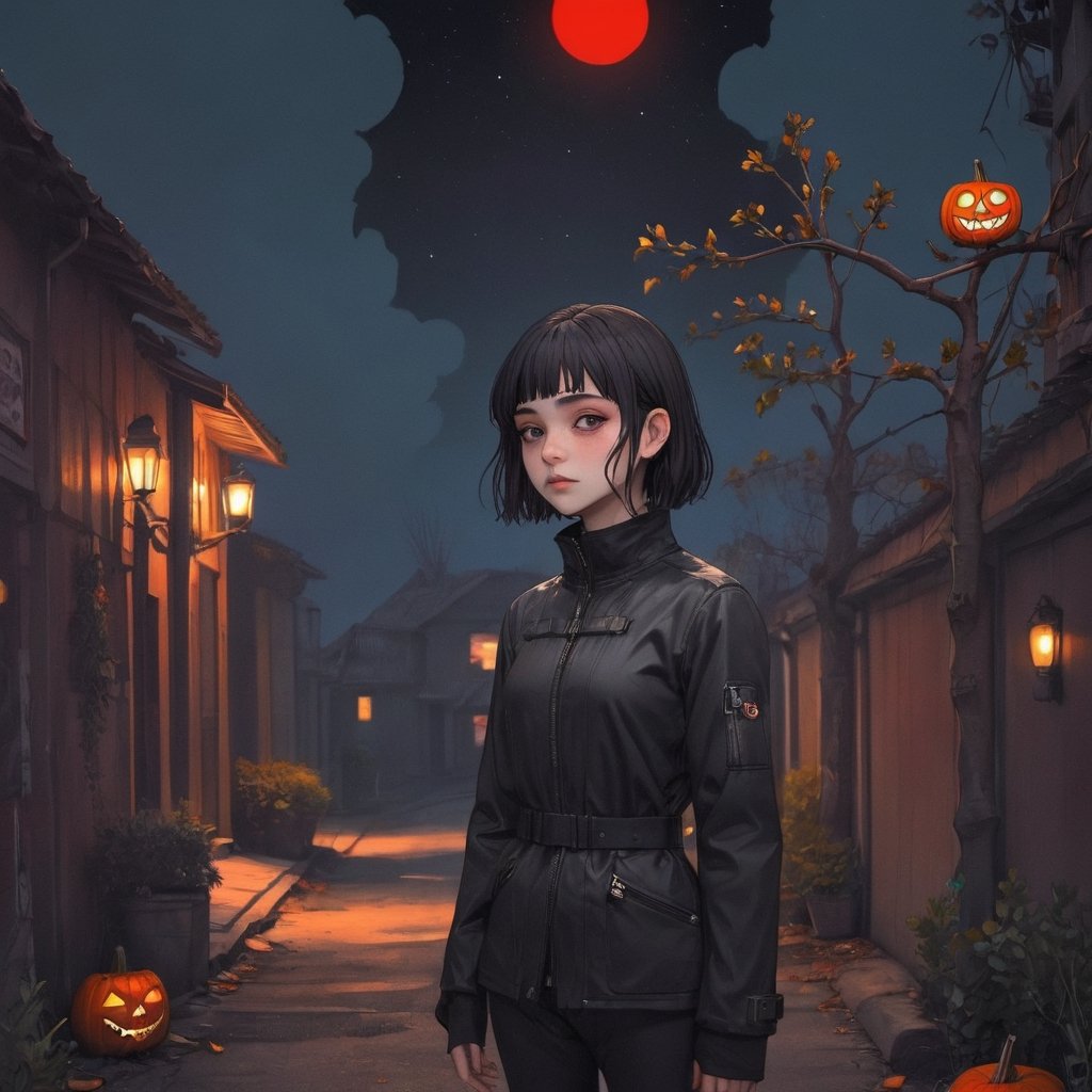 she is the 3D Halloween Candy girl meets project gothwave in synthetic fashion, silhouette, grungy, dark, dangerous, dynamic composition and dramatic lighting, black, neon red, haze, aw0k euphoric style,drwbk coloring book drawing, portrait art by simon stalenhag