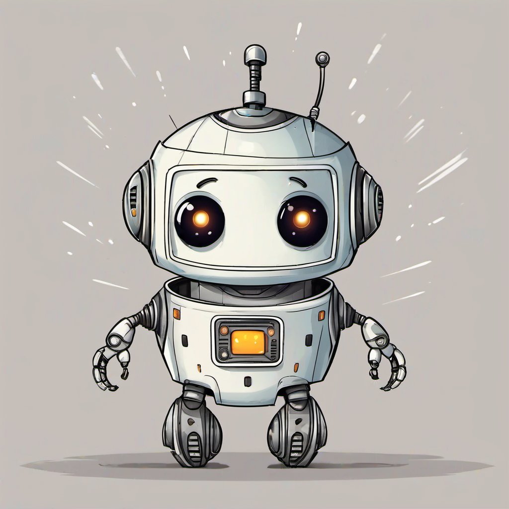 c0l0 style, a happy cute robot