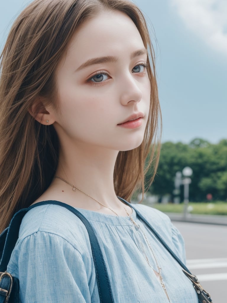 (((masterpiece))), (((best quality))), ((ultra-detailed)), (1 girl), (solo), street fashion, street photoshoot, casual wear, girl hand bag, summer clothes, (japanese:1,european:0.5), ((an extremely delicate and beautiful)),age 20, ((beautiful detailed sky)), beautiful detailed eyes, 