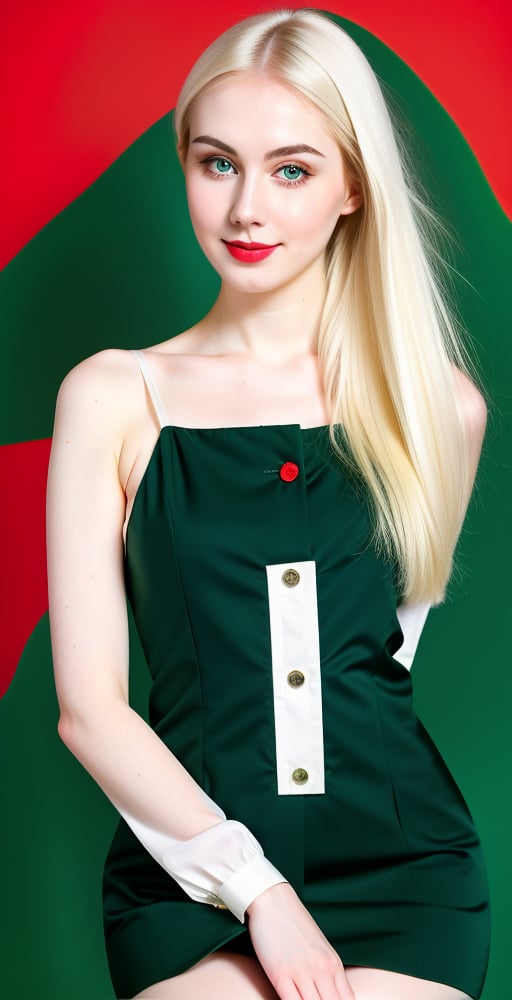 





woman, blue eyes, straight middle parted hairstyle, dark black hair, super beauty marks, pale white skin, best quality, clear texture, details, canon eos 80d photo, light makeup, (green red color background theme: 1.3), (pale white skin:1.1), professional coloring photo, (sexy style business woman outfit:1.1), (pale white skin:1.1), smile