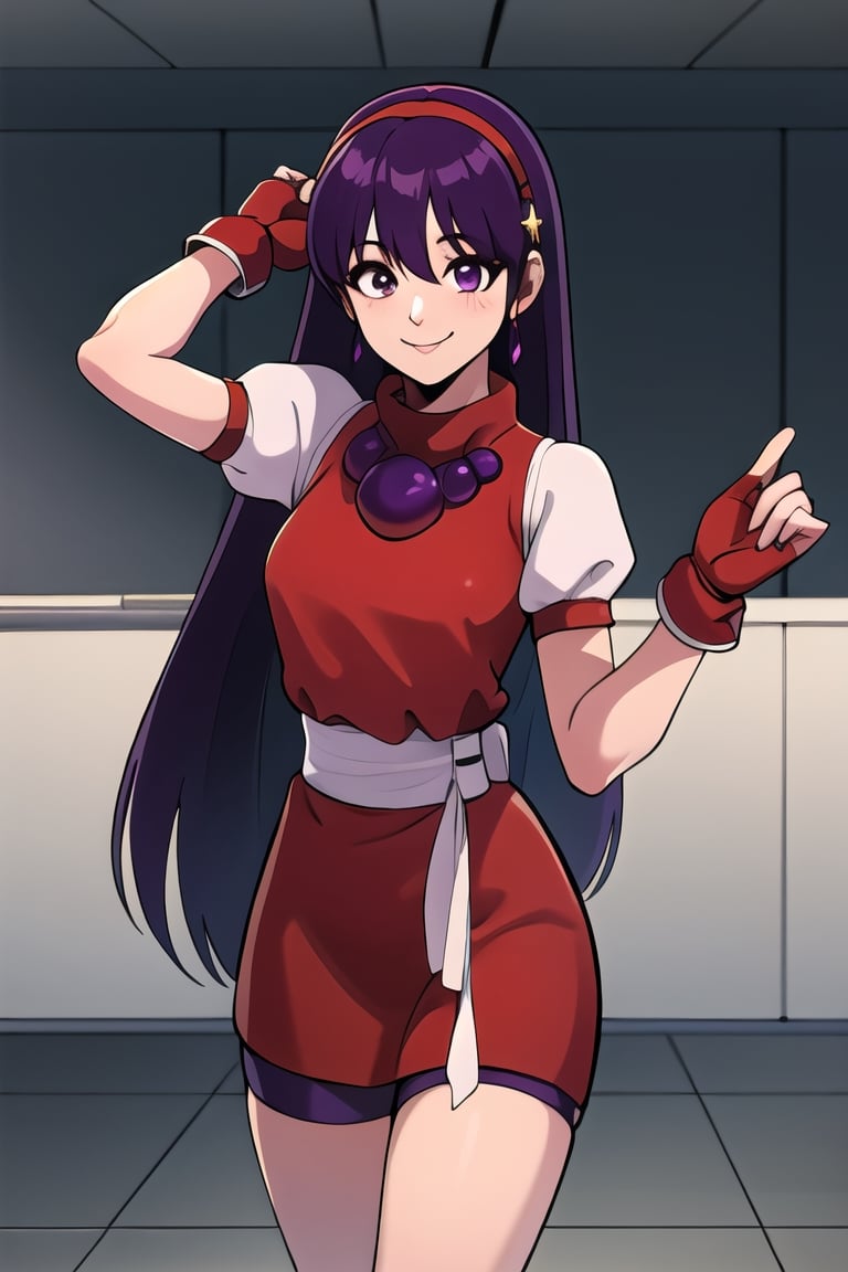 masterpiece,best quality,absurdres,Athena_Asamiya,solo,smiling,looking at viewer,cowboy shot,cinematic composition,dynamic pose,Athena_Asamiya,absurdly long hair,floor-length hair,Chronoa_LongHair,Hair over eyes,washing_hair,hair over eyes, red cloth